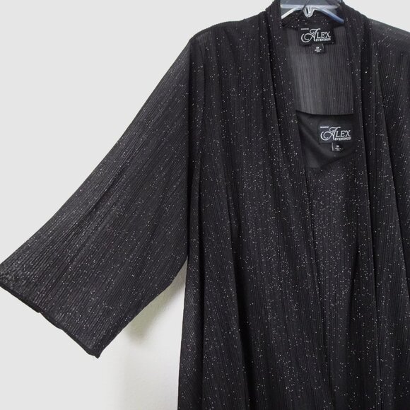 Alex Evenings Twinset Women’s Plus Size 3X Black Sparkle Cocktail Evening Flowy - Picture 5 of 14